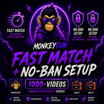 (Fast Match + No Ban Setup) & 1000+ Monkeyapp Wins & Ometv Wins (Instant Access)